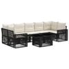 vidaXL Tuinbankenset 8 st Zwart en Cream Wit poly rattan