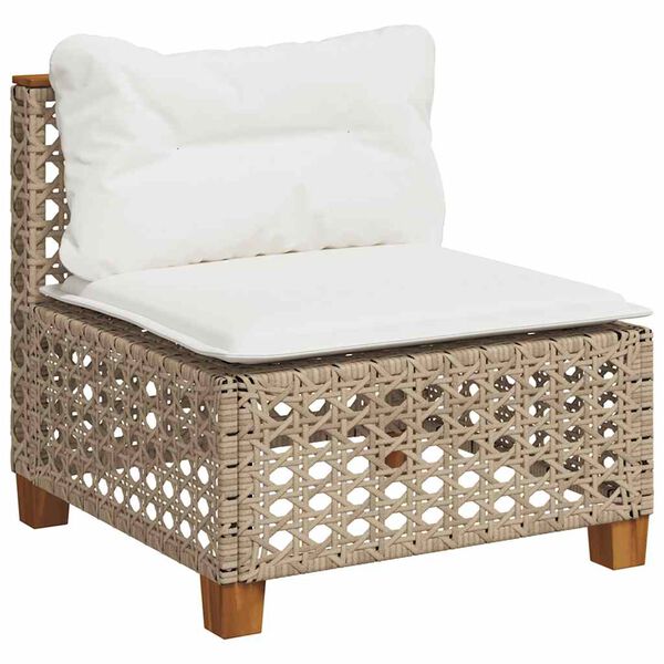 vidaXL 7-delige Loungeset met kussens poly rattan beige