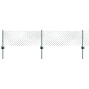 vidaXL gaashek met palen 10 x 0,4 m PVC-Coated Staal Groen Mesh
