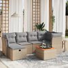 vidaXL 7-delige Loungeset met kussens poly rattan gemengd beige