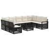 vidaXL Tuinbankenset 10 st Zwart poly rattan