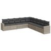 vidaXL 9-delige Loungeset met kussens poly rattan lichtgrijs