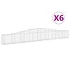 vidaXL Schanskorven 6 st gewelfd 400x30x40/60 cm ijzer