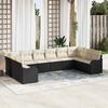 vidaXL Tuin Sofa Set Zwart poly rattan