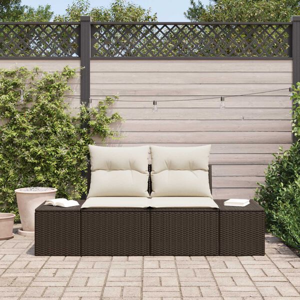 vidaXL Tuinbank Bruin 123 x 62 x 69cm poly rattan