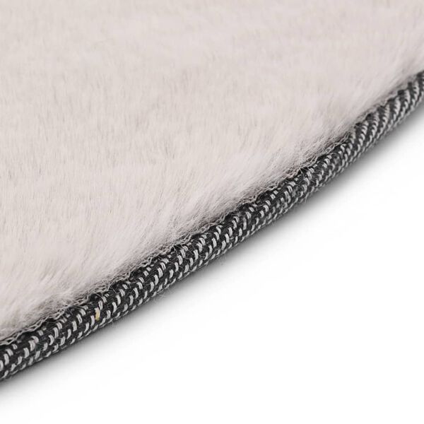 vidaXL Vloerkleed 80 cm kunstkonijnenbont grijs