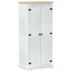 vidaXL Kasten met plank Wit 76 x 50 x 170 cm Massief grenenhout