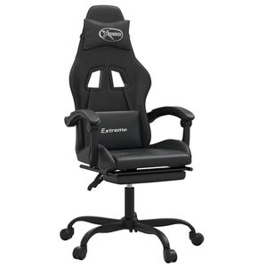 vidaXL Gamestoel met voetensteun kunstleer zwart