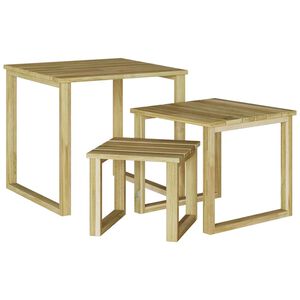 vidaXL Tafel 3 st Naturel 50,5 x 50 x 46 cm Ge&iuml;mpregneerd grenenhout