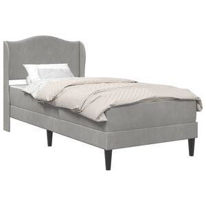 vidaXL Bedframe met hoofdeinde Lichtgrijs 100 x 200 cm Fluweel
