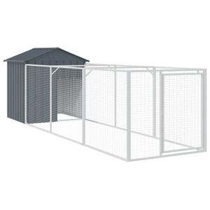 vidaXL Hondenhok met dak 117x405x123 cm gegalvaniseerd staal antraciet