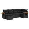 vidaXL 6-delige Loungeset met kussens poly rattan zwart