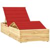 vidaXL Ligbed met rood kussen ge&iuml;mpregneerd grenenhout