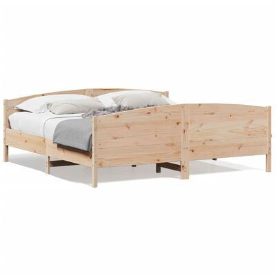 vidaXL Bedframe met hoofdbord massief grenenhout 200x200 cm