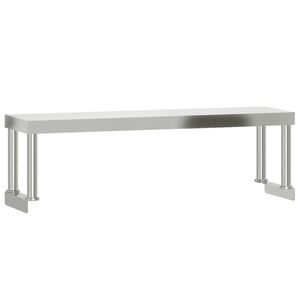 vidaXL Verhoging voor werktafel 110x30x35 cm roestvrij staal
