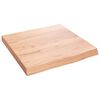 vidaXL Wastafelblad 40x40x(2-4) cm behandeld massief hout lichtbruin