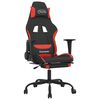 vidaXL Massage gamestoel met voetensteun stof zwart en rood