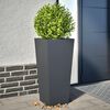 vidaXL Plantenbakken 2 st 35x35x75 cm staal antracietkleurig