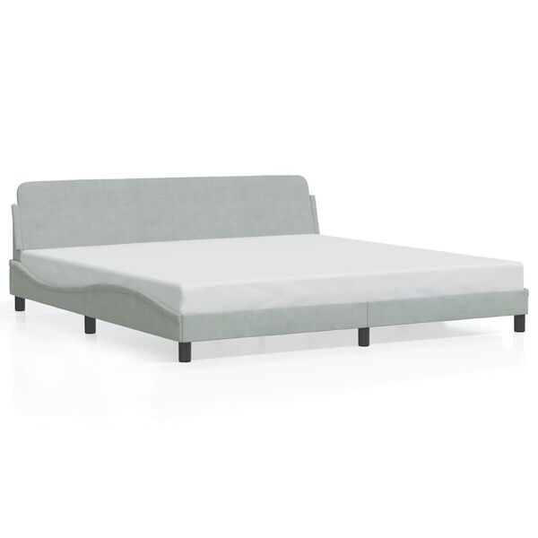 vidaXL Bedframe "Dover" 200x200 cm fluweel lichtgrijs