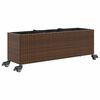 vidaXL Plantenbakken met wielen 2 st 107x32x38 cm poly rattan bruin