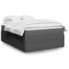 vidaXL Boxspring met matras stof donkergrijs 140x190 cm