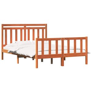 vidaXL Bedframe Wasbruin 205,5 x 155,5 x 100 cm Massief grenenhout