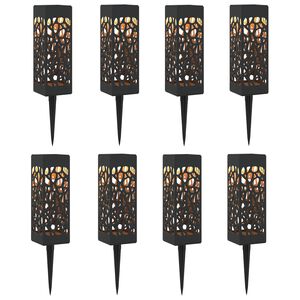 vidaXL Buitenzonne-lampen met grondpin 8 pcs Warmwit 29 cm PP