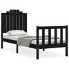 vidaXL Bedframe met hoofdbord massief hout zwart