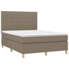 vidaXL Boxspring met matras stof taupe 140x200 cm