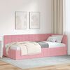 vidaXL Hoekbedframe met hoofdeinde Roze 90 cm x 200 cm Fluweel