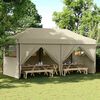 vidaXL Partytent inklapbaar pop-up met 4 zijwanden taupe
