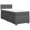 vidaXL Boxspring met matras stof donkergrijs 90x200 cm