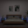 vidaXL Nachtkastjes met LED 2 st 40x39x48,5 cm gerookt eikenkleurig