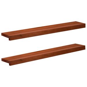 vidaXL Raamkozijnen 2 st Bruin 90 x 15 x 2 cm Massief beukenhout
