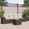vidaXL 5-delige Loungeset met kussens poly rattan bruin