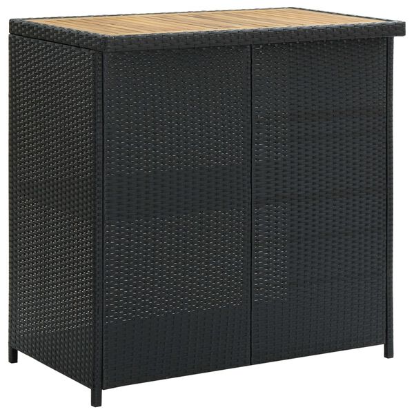 vidaXL 3-delige Barset poly rattan zwart