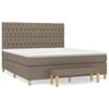 vidaXL Boxspring met matras stof taupe 180x200 cm