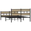 vidaXL Bedframe zonder matras metaal sonoma eikenkleurig 140x190 cm