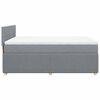 vidaXL Boxspring met matras stof lichtgrijs 160x200 cm