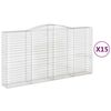 vidaXL Schanskorven 15 st gewelfd 400x50x200/220 cm ijzer