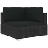vidaXL Hoekbank 1 st met kussens poly rattan zwart