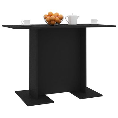 vidaXL Eettafel 110x60x75 cm bewerkt hout zwart