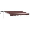 vidaXL Handmatige Luifelhouder met LED's Bruin en wit 3 x 2,5 m