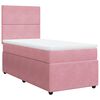 vidaXL Boxspring met matras fluweel roze 90x190 cm