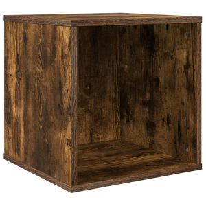 vidaXL Vinyl Album Doos Gerookt eiken 37 x 36,5 x 38 cm Bewerkt hout