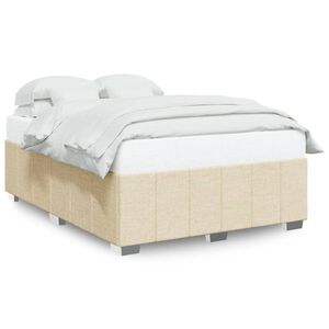 vidaXL Bedframe zonder matras stof cr&egrave;mekleurig 140x190 cm