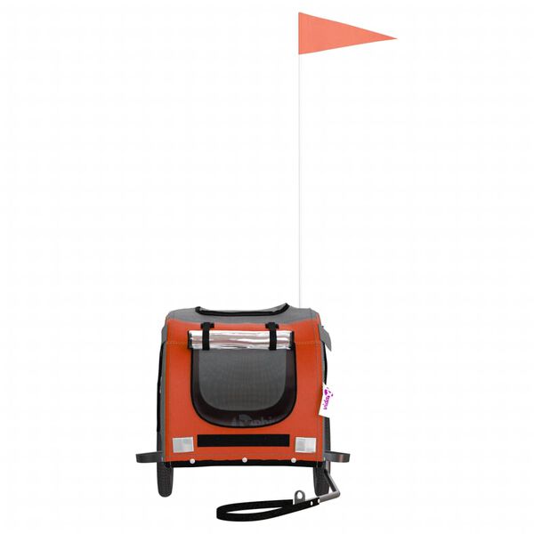 vidaXL Hondenfietstrailer oxford stof en ijzer oranje en grijs