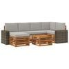 vidaXL Buiten bankenset 7 st Naturel en lichtgrijs Polyester