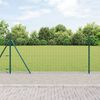 vidaXL Hek met Paal Groen 1 x 25 m Staal en PVC