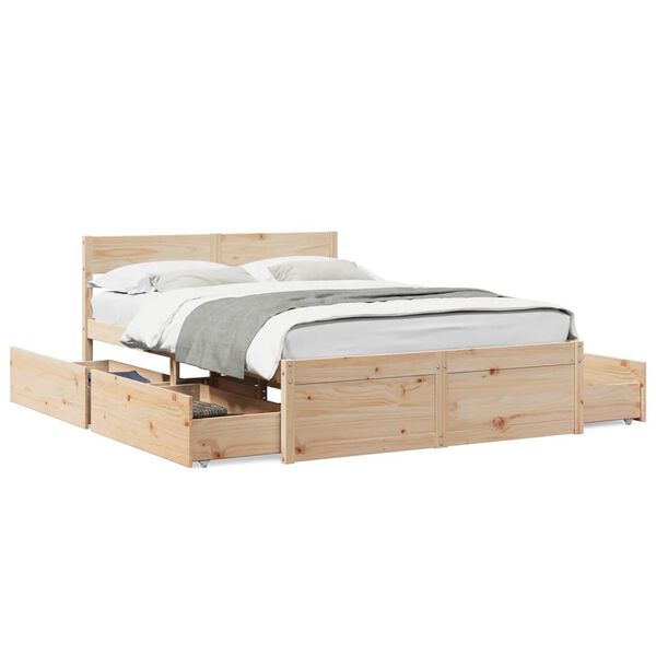 vidaXL Bedframe zonder matras massief grenenhout 140x190 cm